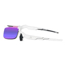 MARUCCI SPORTS SHIELD PERFORMANCE FLIP UP SUNGLASSES - CLEAR TRANSLUCENT - CLEAR GREY WITH TURQUOISE MIRROR LENSE - MSNVSHIELDFLP-C-G-TQ