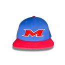 Miken 3D Puff Branded Pacific Royal/Red 474 Performance Flex Fit Hat - Miken-474-Royal/Red-White Outline/Red Puff