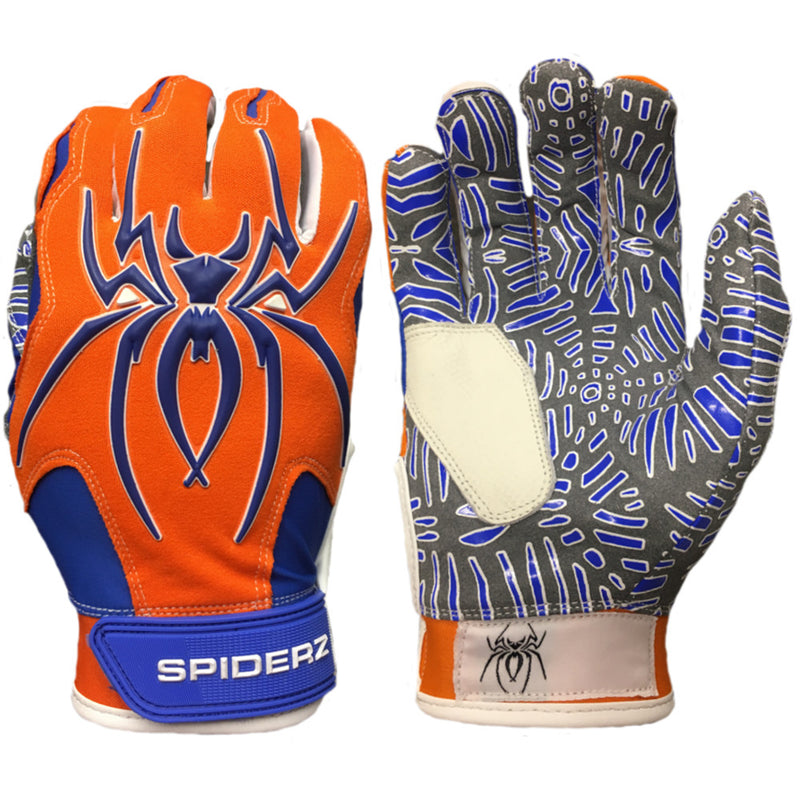 Web Tac Palm Spiderz HYBRID Batting Gloves  Orange Crush