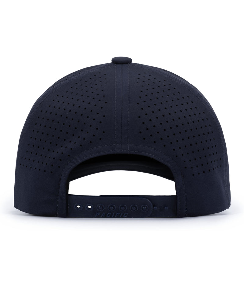 Stratford Flames Branded Pacific Lightweight Perforated P413 Snapback Hat - Flames-Hat-Navy-P413
