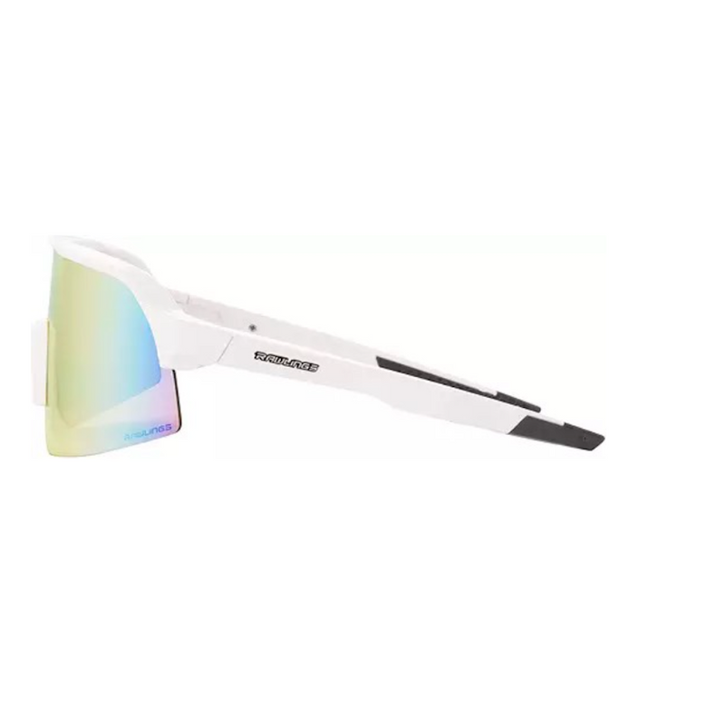 Rawlings Adult Sport Baseball Sunglasses Lightweight Stylish 100% UV Poly  Lens (White/Rainbow) 
