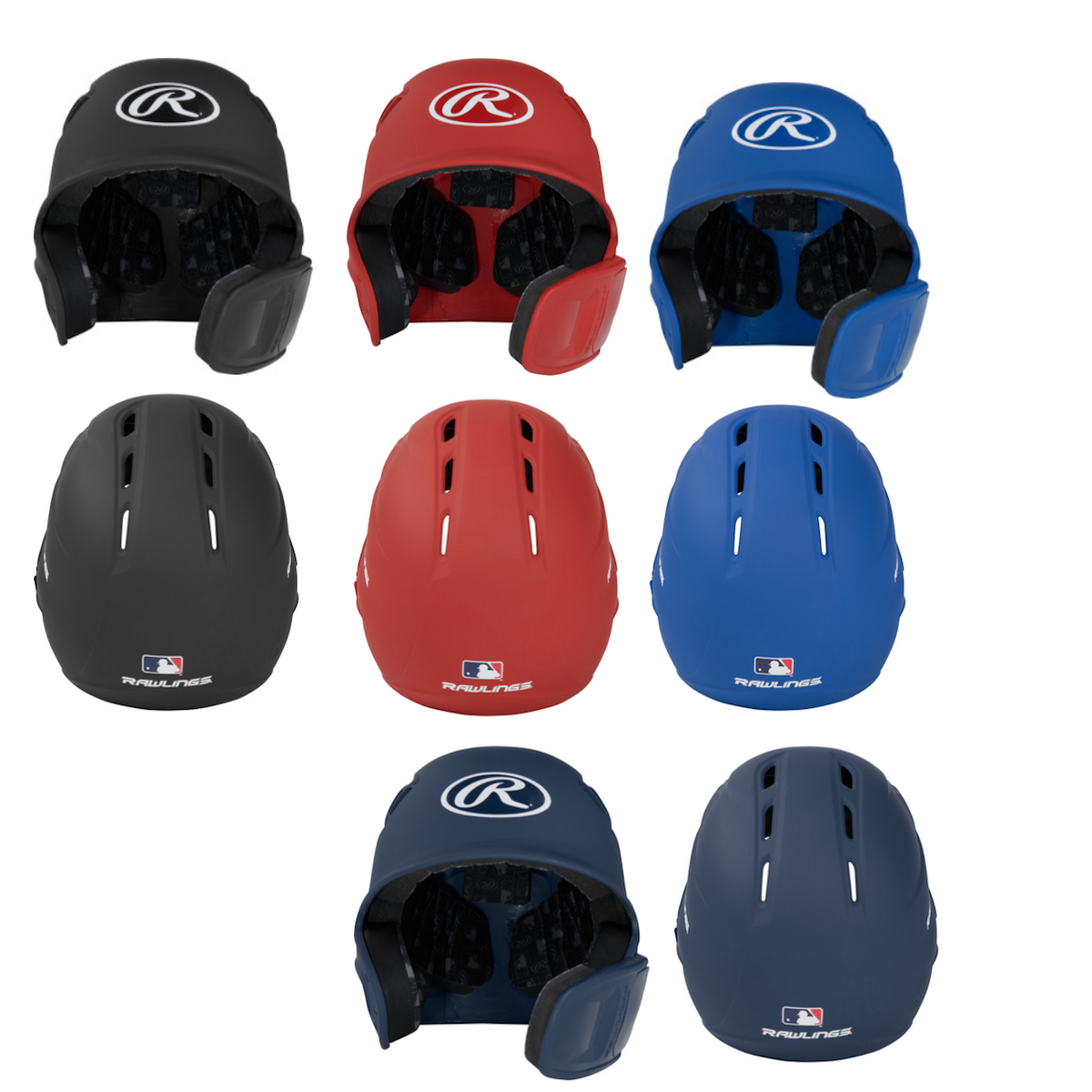Rawlings R16 Batting Helmet Matte Finish with Reversible Jaw Guard - R