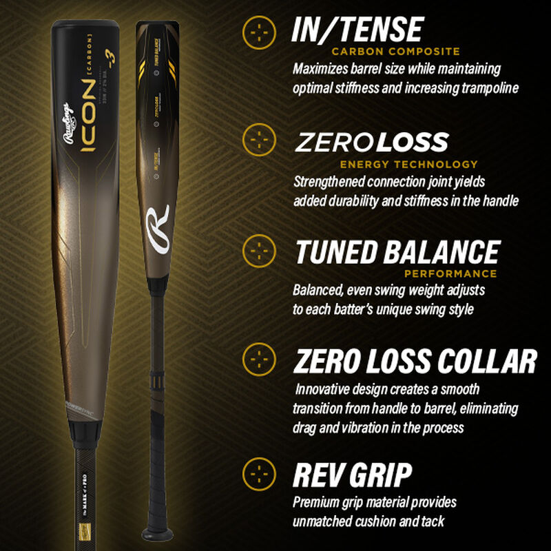 2023 Rawlings Icon (-3) BBCOR Baseball Bat - RBB3I3