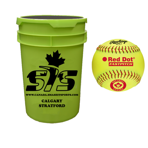 Smash It Sports Canada Fastpitch Ball/Bucket Combo -  SISC-COMBO-BUCKET-FASTBALL