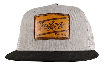 Rawlings New Era Leather Patch Snapback Hat Heathered Grey/Black RLP