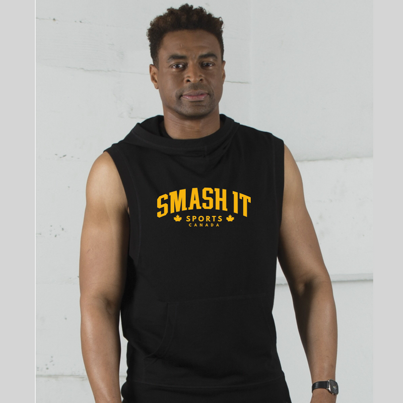 Smash It Sports Canada Black N' Gold Hooded Muscle Fleece - SAN-KOI2014-BLK-SISC-GOLD