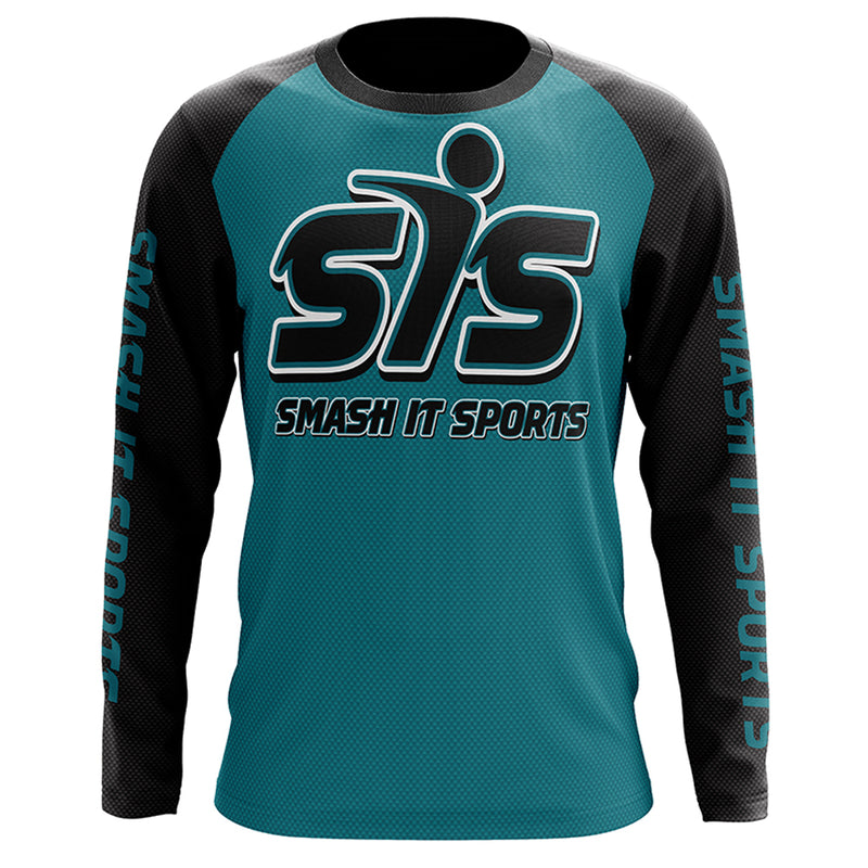 SIS Logo Long Sleeve Shirt Black/Teal Carbon