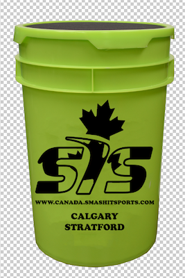 Smash it Sports Canada 6 Gallon Bucket with Seat Neon Green - SISC-BUCKET-NEONGR