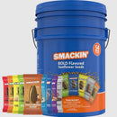 Smackin Seeds Assortment of 54 - 1.5oz bags and includes the Smackin Pail