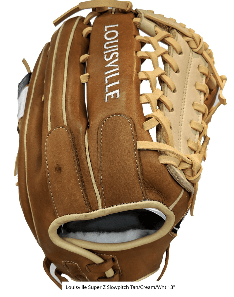 Louisville Super Z Limited Edition 14" Slowpitch Glove Tan/Cream/Wht - LSWTLFGSZR1914SETCW