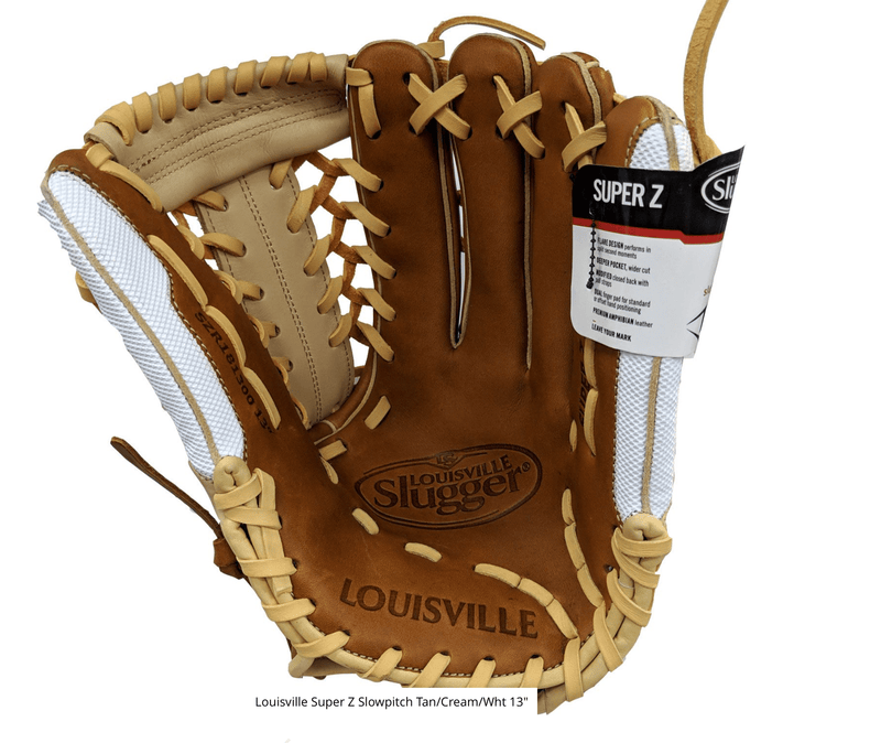 Louisville Super Z Limited Edition 14" Slowpitch Glove Tan/Cream/Wht - LSWTLFGSZR1914SETCW