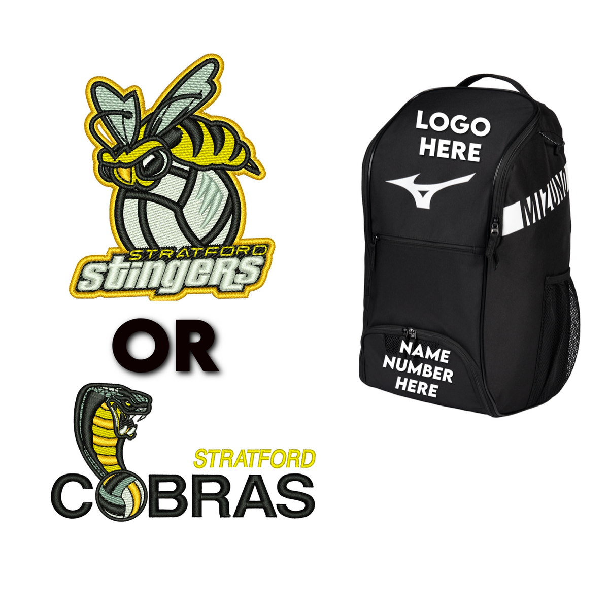 Stratford Volleyball Club Mizuno Crossover Back Pack 22 Embroidery inc