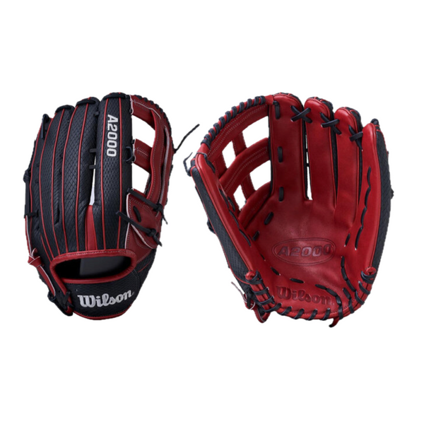 Wilson A2000 14" Slowpitch Softball Glove Black/Maroon - WTA2000-SP14" - Black/Maroon