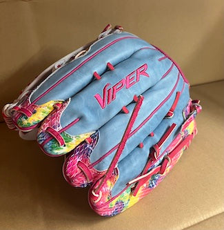 Viper Premium 14" Leather Slowpitch Softball Fielding Glove â€“ VIPER14-BBLU-TIE-DYE