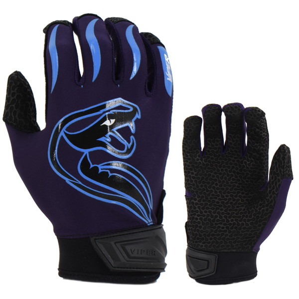 Viper Lite Premium Batting Gloves Leather Palm - Team Edition - Purple/Carolina/Black