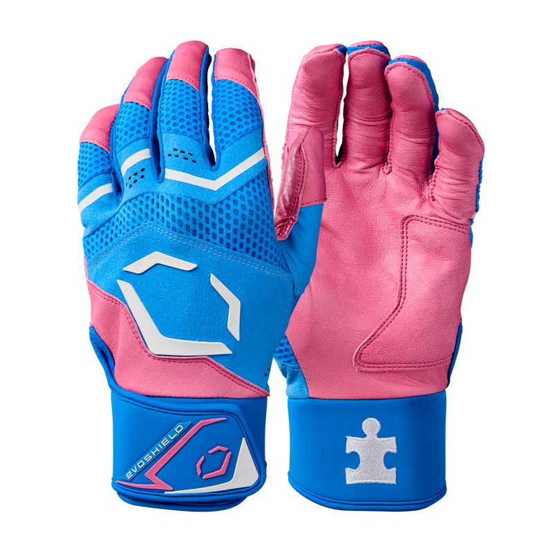 Evoshield Carbyne X-SRZ Autism Speaks Regular Cuff Adult Batting Gloves - Love the Movement