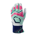 Evoshield Carbyne Exclusive Adult Batting Gloves With Strap - Navy/Seafoam/Pink