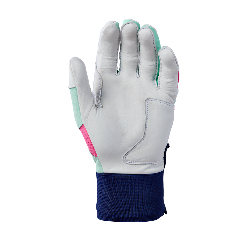 Evoshield Carbyne Exclusive Adult Batting Gloves With Strap - Navy/Seafoam/Pink