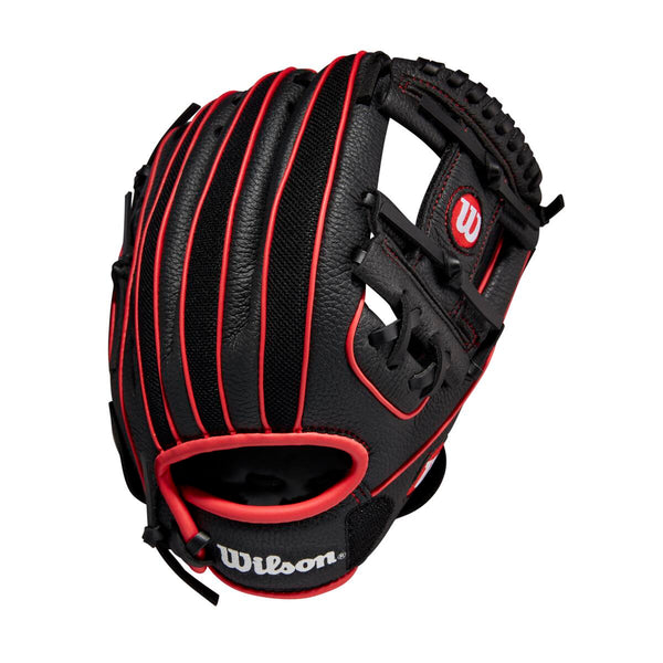 Wilson A200 10" Black/Red Sure Catch Baseball Glove - WBW10045510
