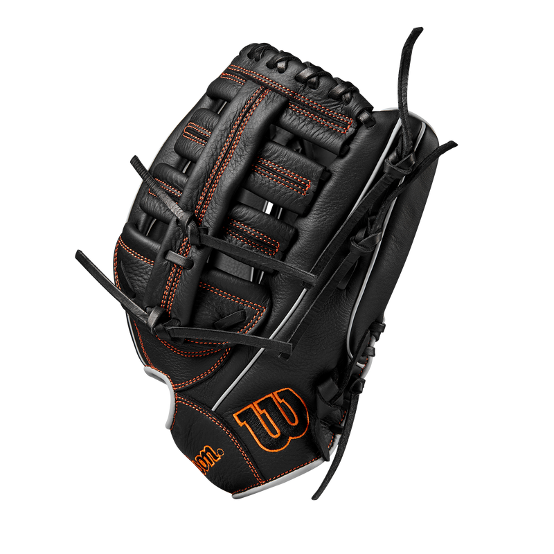 Wilson A700 12.5" Baseball Fielding Glove Black/Orange/Silver - WBW101430125 / WBW101431125
