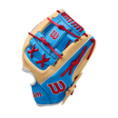 2024 A2000 1975 Blonde/Tropical Blue/Red 11.75" Infield Baseball Glove - WBW1022681175