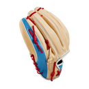 2024 A2000 1975 Blonde/Tropical Blue/Red 11.75" Infield Baseball Glove - WBW1022681175