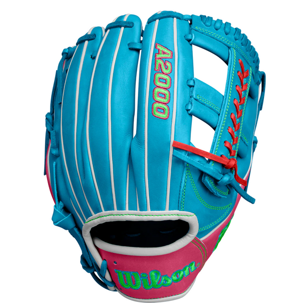 2024 A2000 1785 Sky Blue/Flamingo 11.75" Infield Baseball Glove - WBW1022691175