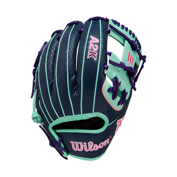 2026 Wilson A2K 11.5" 1786SS Navy/Seafoam/Pink Fielding Glove - WBW103470115