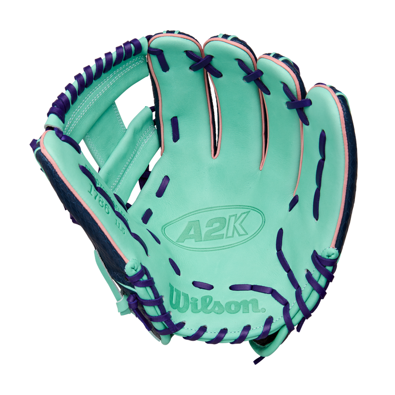 2026 Wilson A2K 11.5" 1786SS Navy/Seafoam/Pink Fielding Glove - WBW103470115