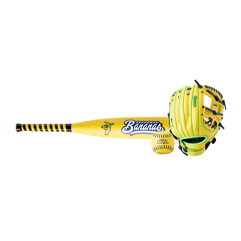 Savanah Bananas 10" Glove and Bat Youth Starter Kit - WBW10410410