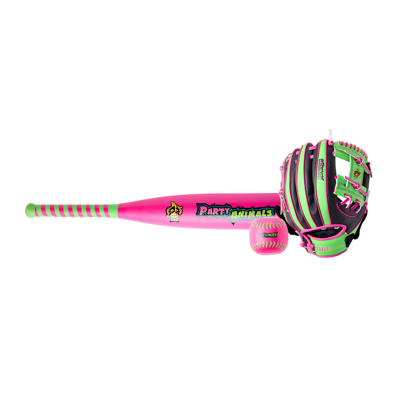 Party Animals 10" Glove and Bat Youth Starter Kit - WBW10415810 / WBW10416010