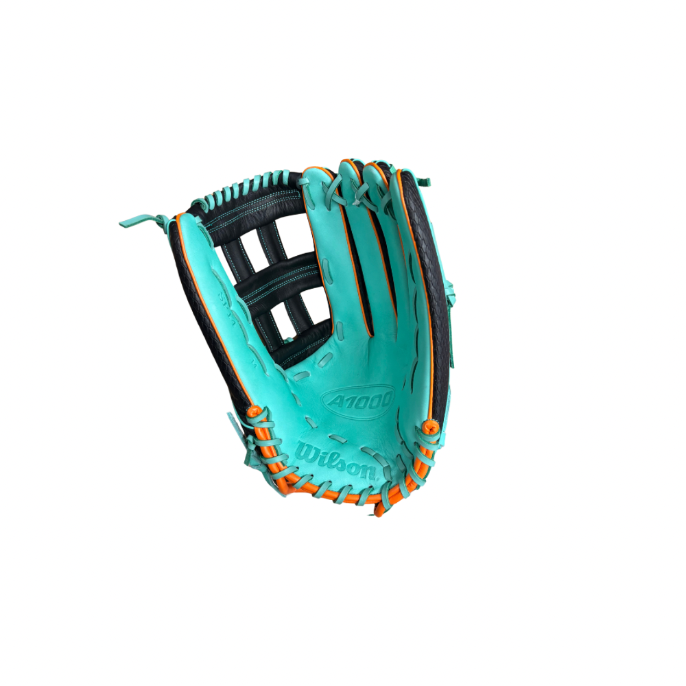 2026 Wilson A1000SP 14” Seafoam/Black/Orange Slowpitch Fielding Glove
