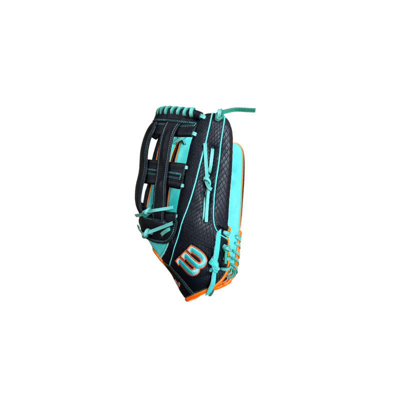 2026 Wilson A1000SP 14” Seafoam/Black/Orange Slowpitch Fielding Glove - WBW10456914 / WBW10457314