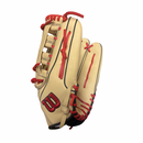 2026 Wilson A1000SP 13.5” Blonde/Red Slowpitch Fielding Glove - WBW104570135 / WBW104575135