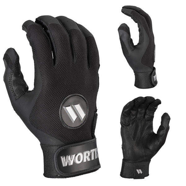 Worth Pro Series Slowpitch Batting Gloves - Black