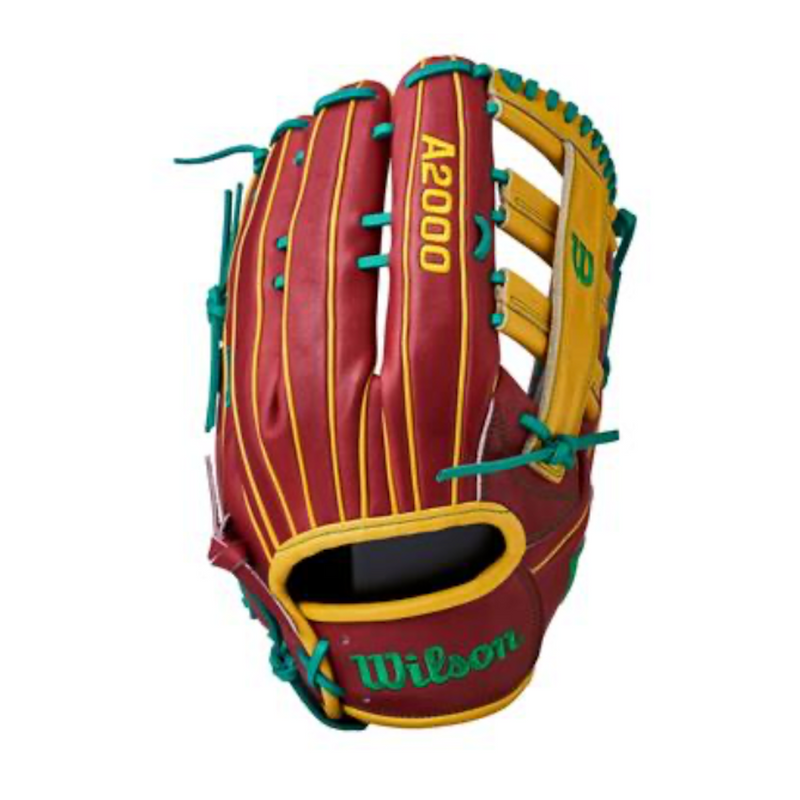 2024 Wilson A2000 13 Brick Red Yellow Gold Slowpitch Softball Glove WTA24 SLANCT13 BRYG