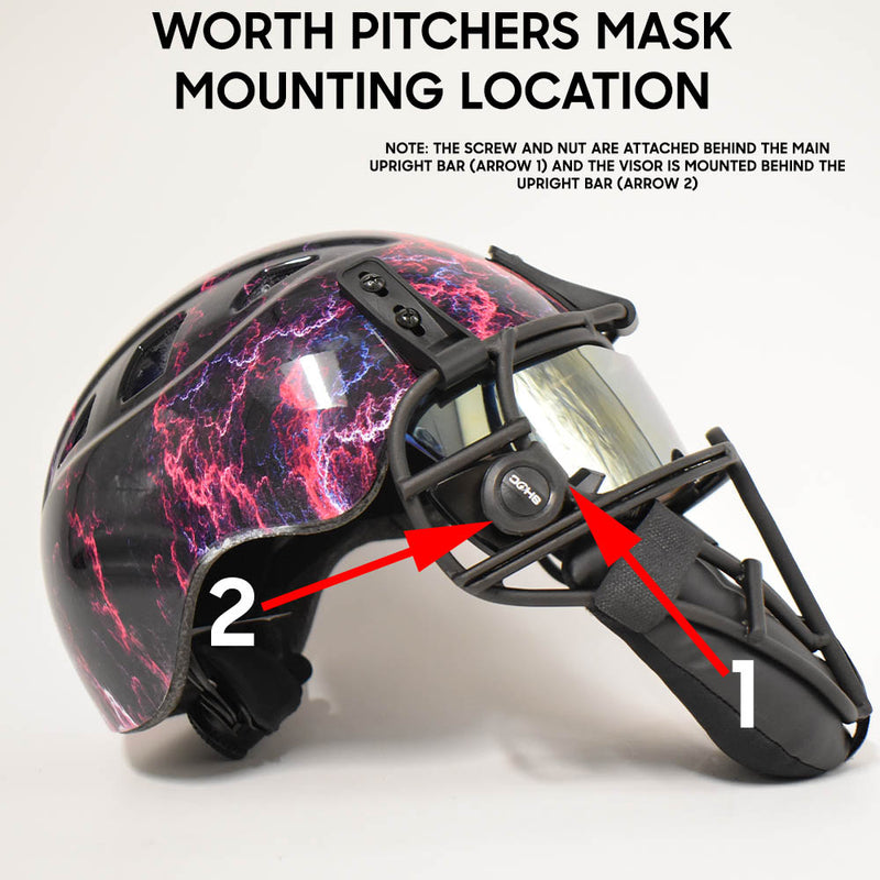 SHOC Softball Helmet Visor - Chrome Mirror