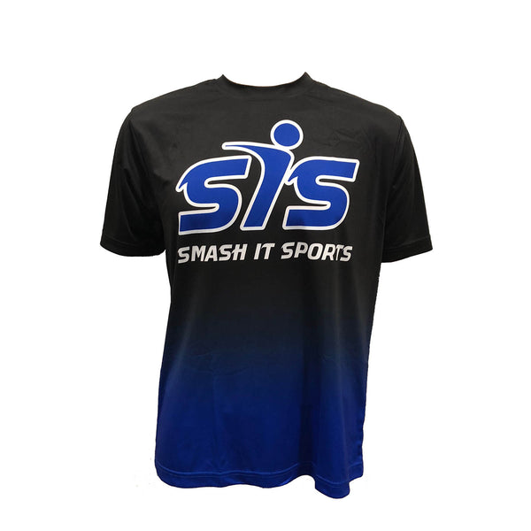 Smash It Sports Fade Series Short Sleeve Shirt- Black to Dark Blue