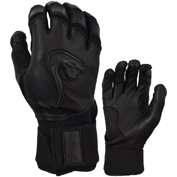 VIPER Grindstone Long Cuff Batting Glove - Blackout