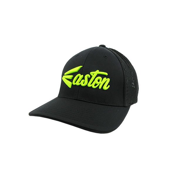 Easton Hat by Pacific (404M) All Black/Volt Script