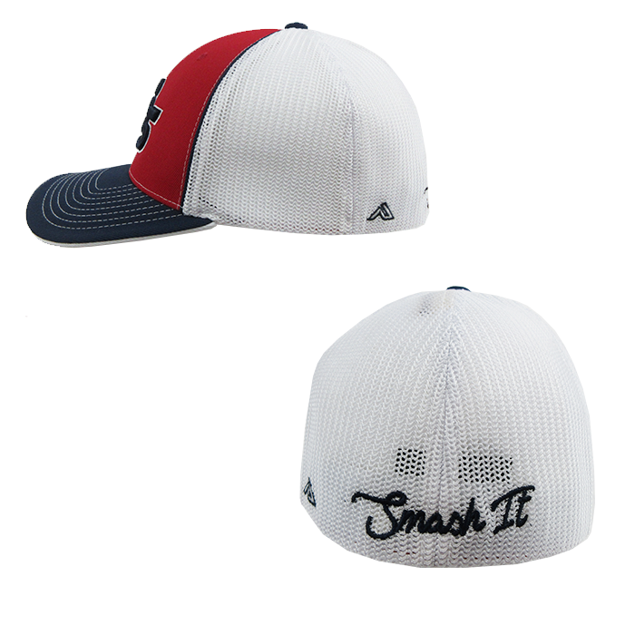 Smash It Sports Hat by Pacific (404M) Navy/White/Red/White/Navy