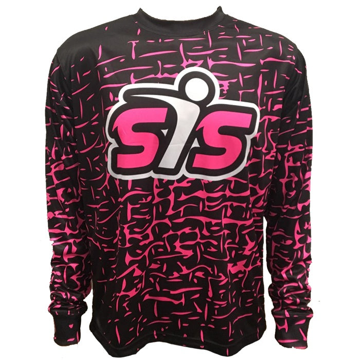 SIS Black/Pink Weave Long Sleeve Shirt