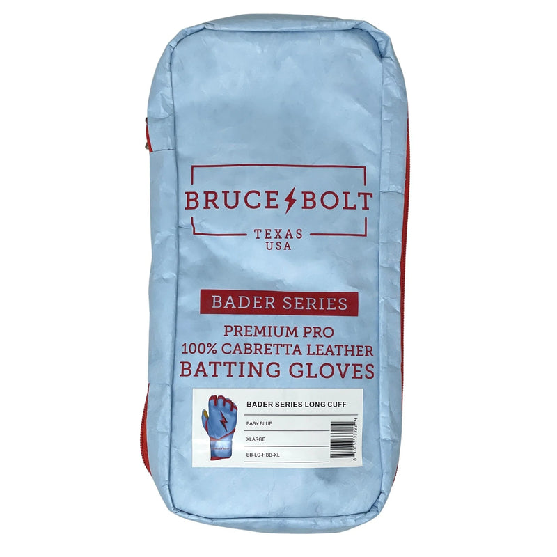 Bruce Bolt Harrison Bader Signature Series Long Cuff Batting Glove - BADER BABY BLUE - Long Cuff