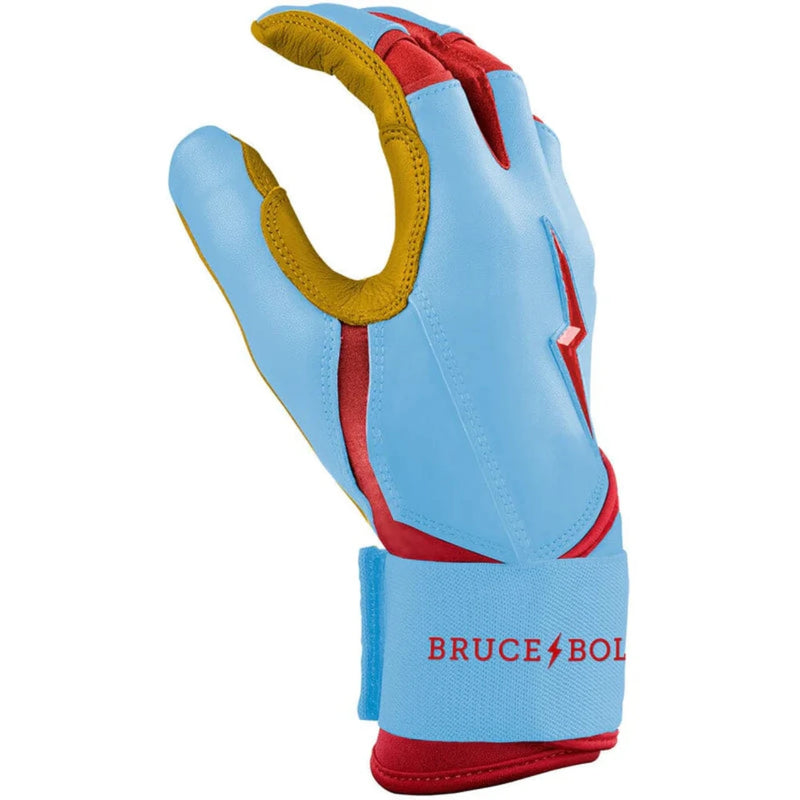 Bruce Bolt Harrison Bader Signature Series Long Cuff Batting Glove - BADER BABY BLUE - Long Cuff