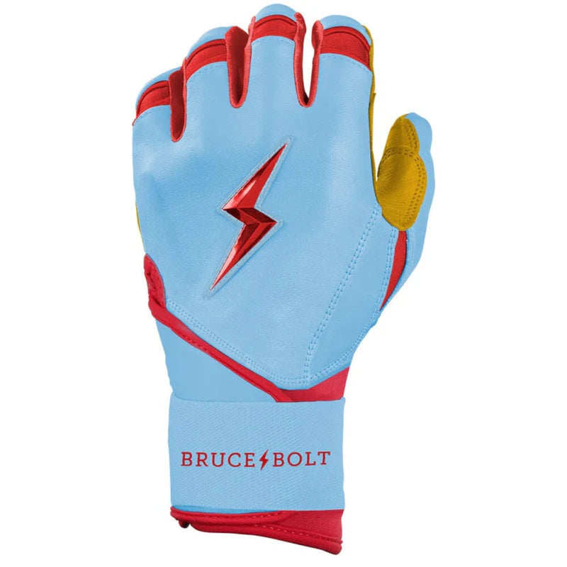 Bruce Bolt Harrison Bader Signature Series Long Cuff Batting Glove - BADER BABY BLUE - Long Cuff