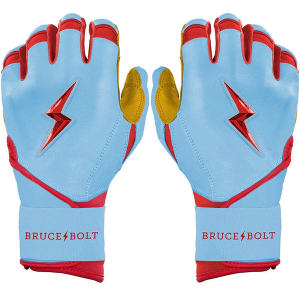 Bruce Bolt Harrison Bader Signature Series Long Cuff Batting Glove - BADER BABY BLUE - Long Cuff