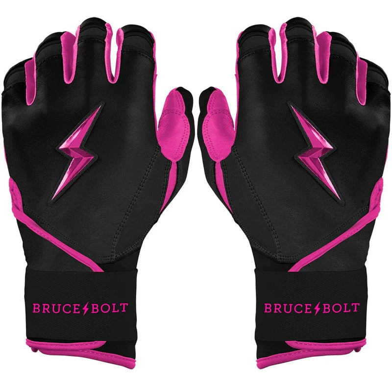 Bruce Bolt Creator Series Long Cuff Batting Glove - Hot Pink