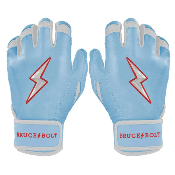 Bruce Bolt Signature Series Short Cuff Batting Glove - HAPP BABY BLUE