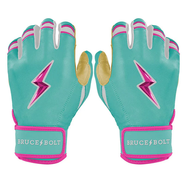 タティスJr.モデルBRUCE BOLT スライディングパッド ミントカラー Bruce Bolt Tatis Jr Series Short Cuff Batting Glove - Tatis Mint/Pink