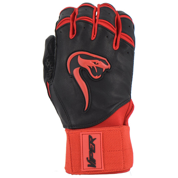 Viper Grindstone Long Cuff Batting Glove - Black/Red